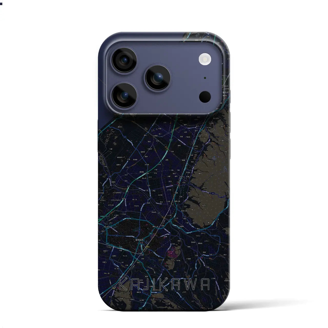 【加治川（新潟県）】地図柄iPhoneケース（バックカバータイプ）