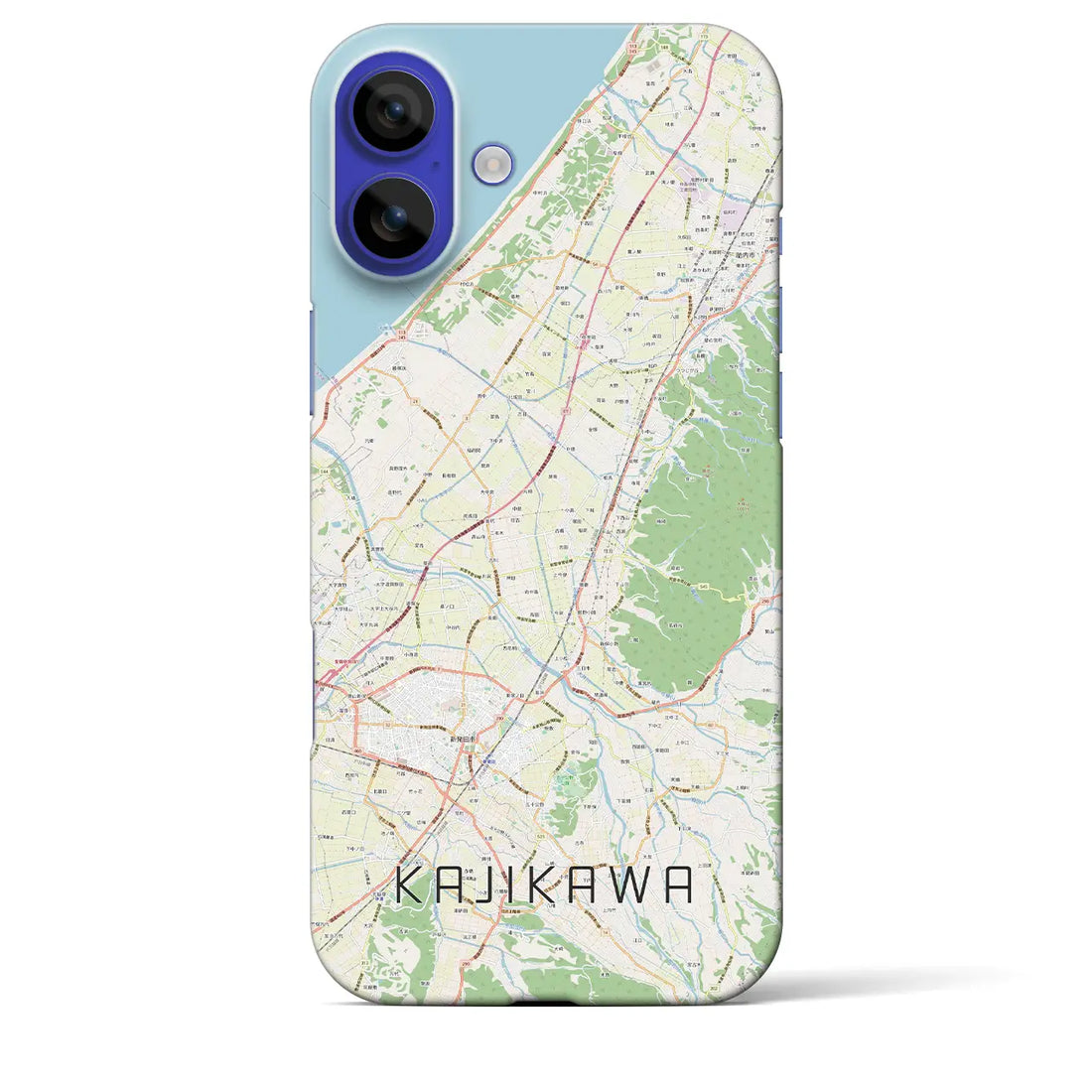 【加治川(新潟県)】地図柄iPhoneケース(バックカバータイプ)ナチュラル・iPhone 16 Pro Max 用