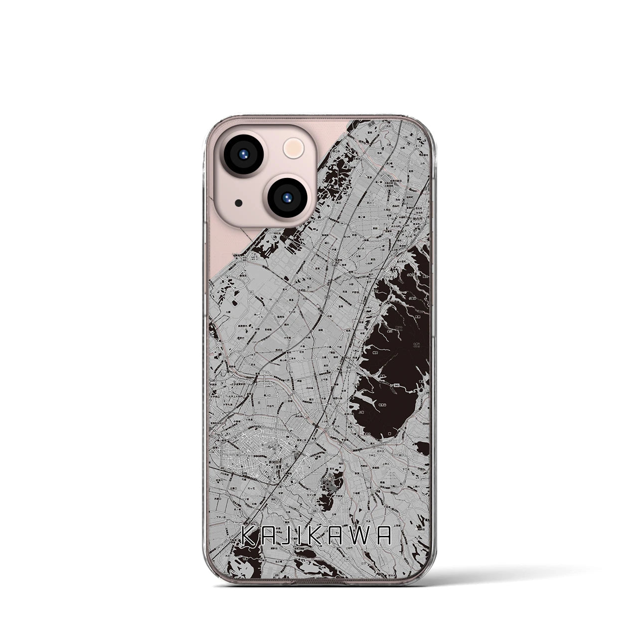 【加治川（新潟県）】地図柄iPhoneケース（クリアタイプ）