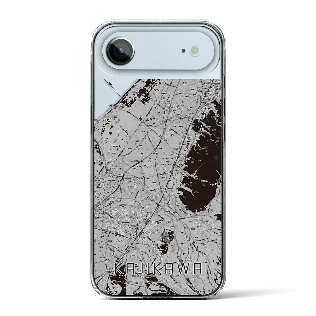 【加治川(新潟県)】地図柄iPhoneケース(クリアタイプ)モノトーン・iPhone 17 Pro Max 用