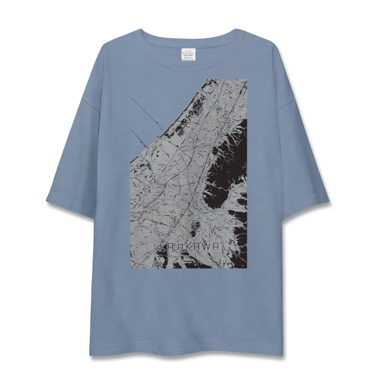 【加治川（新潟県）】地図柄ビッグシルエットTシャツ