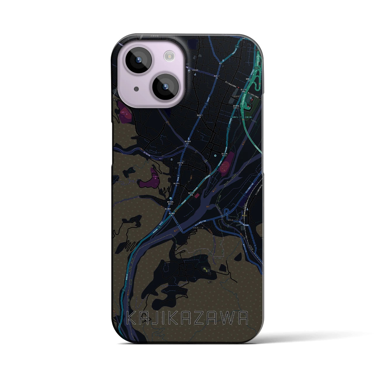 【鰍沢（山梨県）】地図柄iPhoneケース（バックカバータイプ）