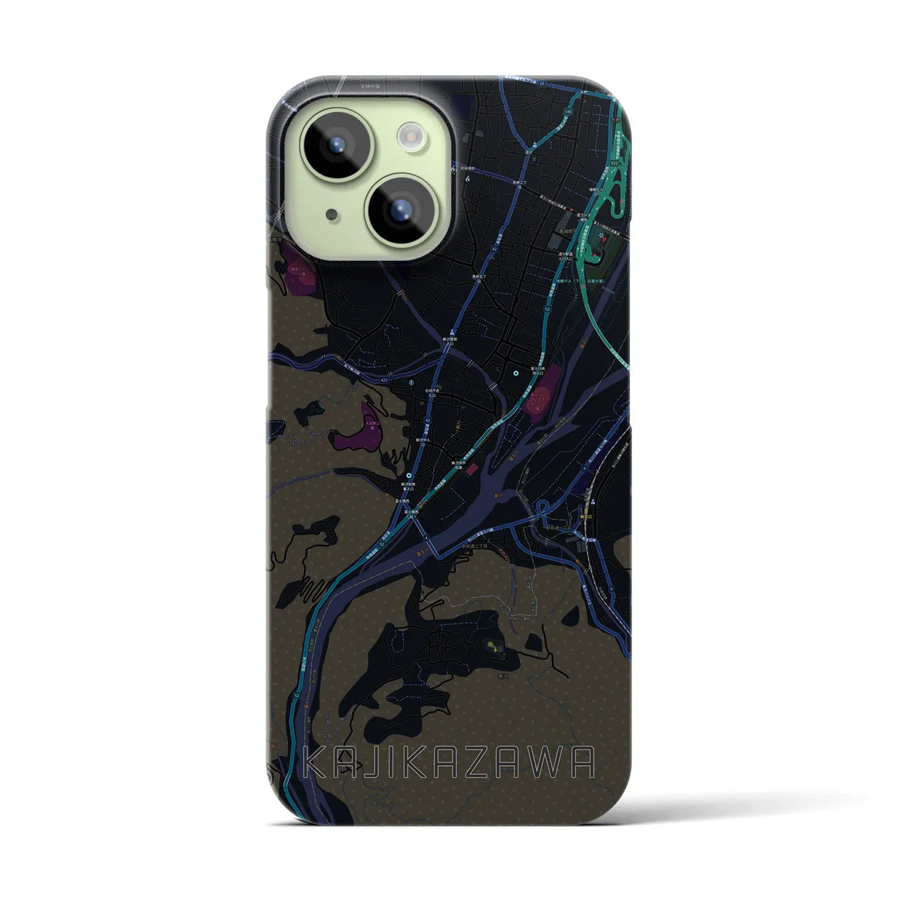 【鰍沢（山梨県）】地図柄iPhoneケース（バックカバータイプ）