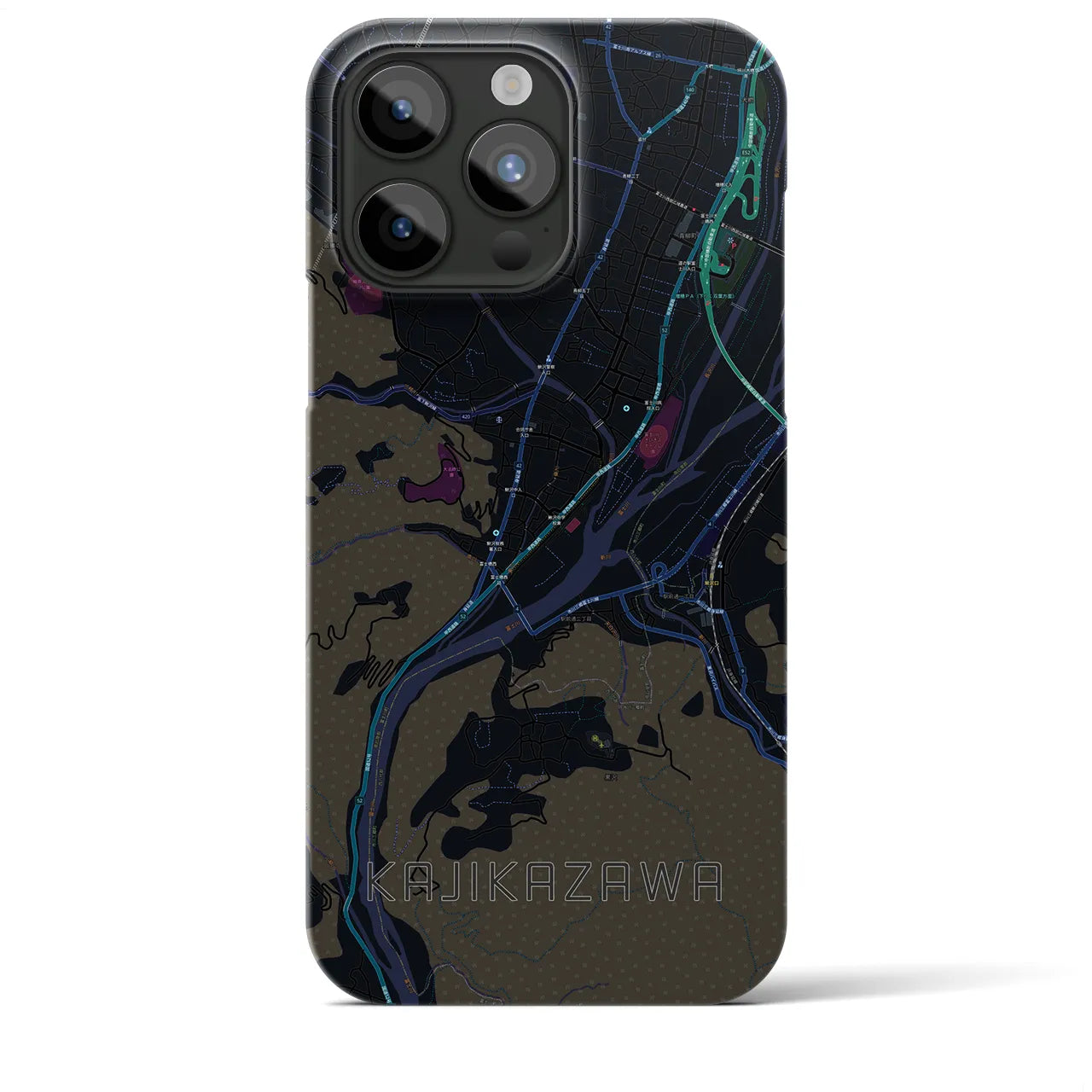 【鰍沢（山梨県）】地図柄iPhoneケース（バックカバータイプ）