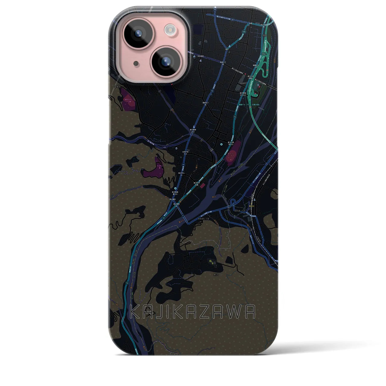 【鰍沢（山梨県）】地図柄iPhoneケース（バックカバータイプ）