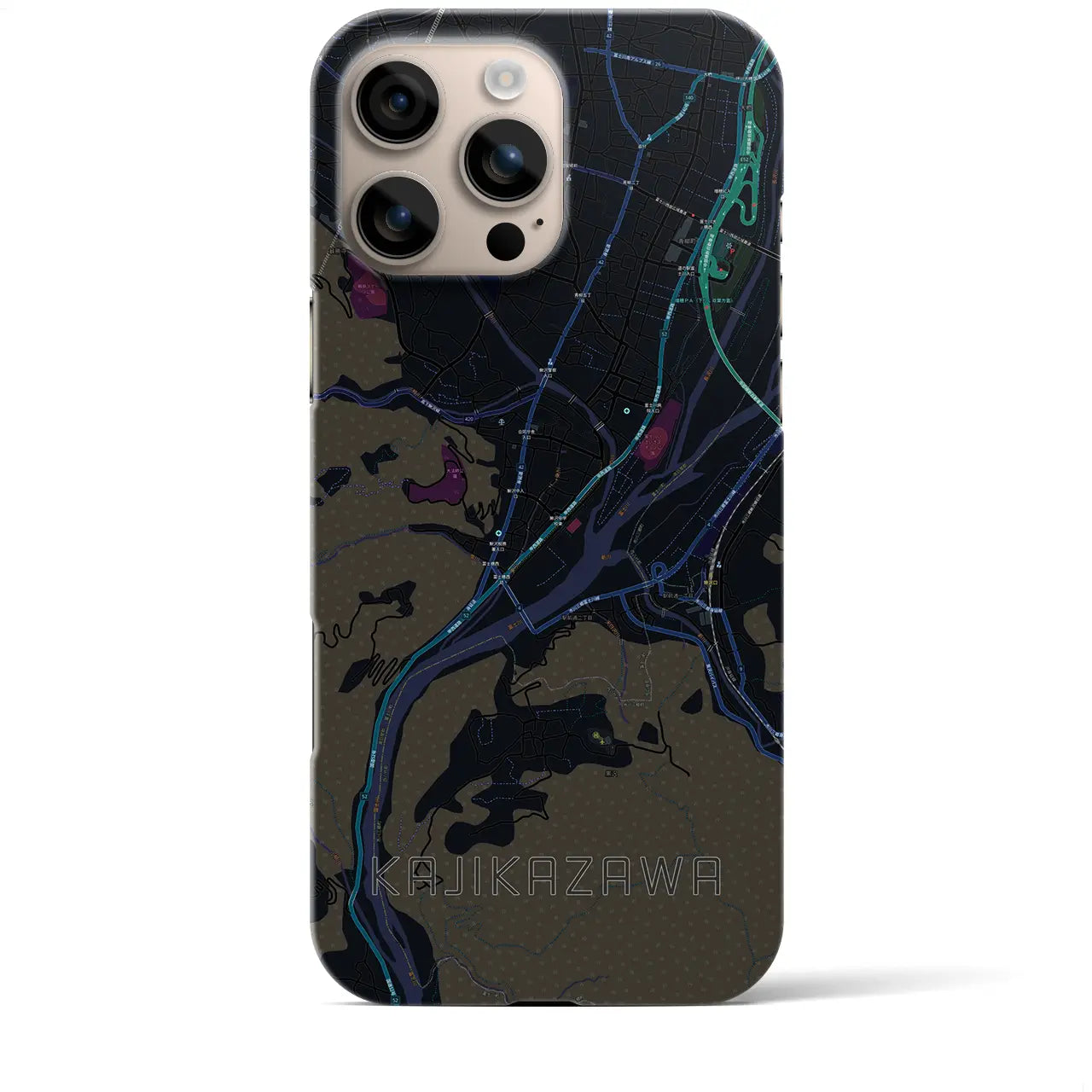 【鰍沢（山梨県）】地図柄iPhoneケース（バックカバータイプ）