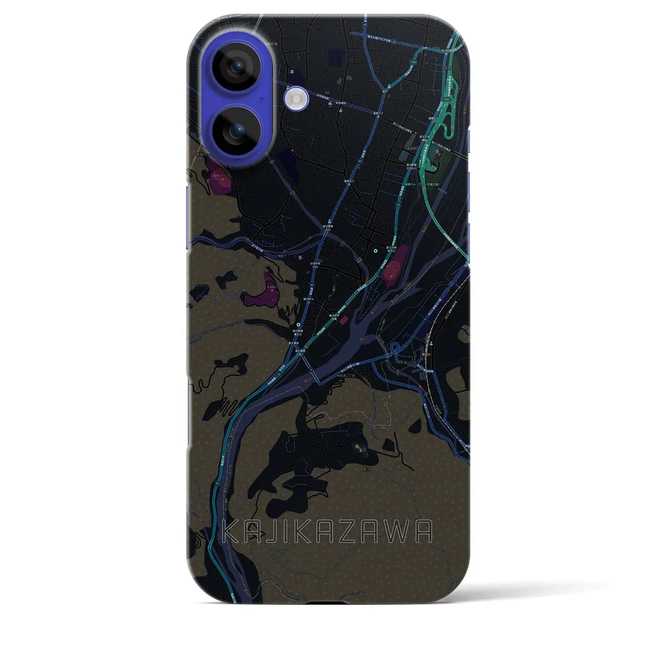 【鰍沢（山梨県）】地図柄iPhoneケース（バックカバータイプ）