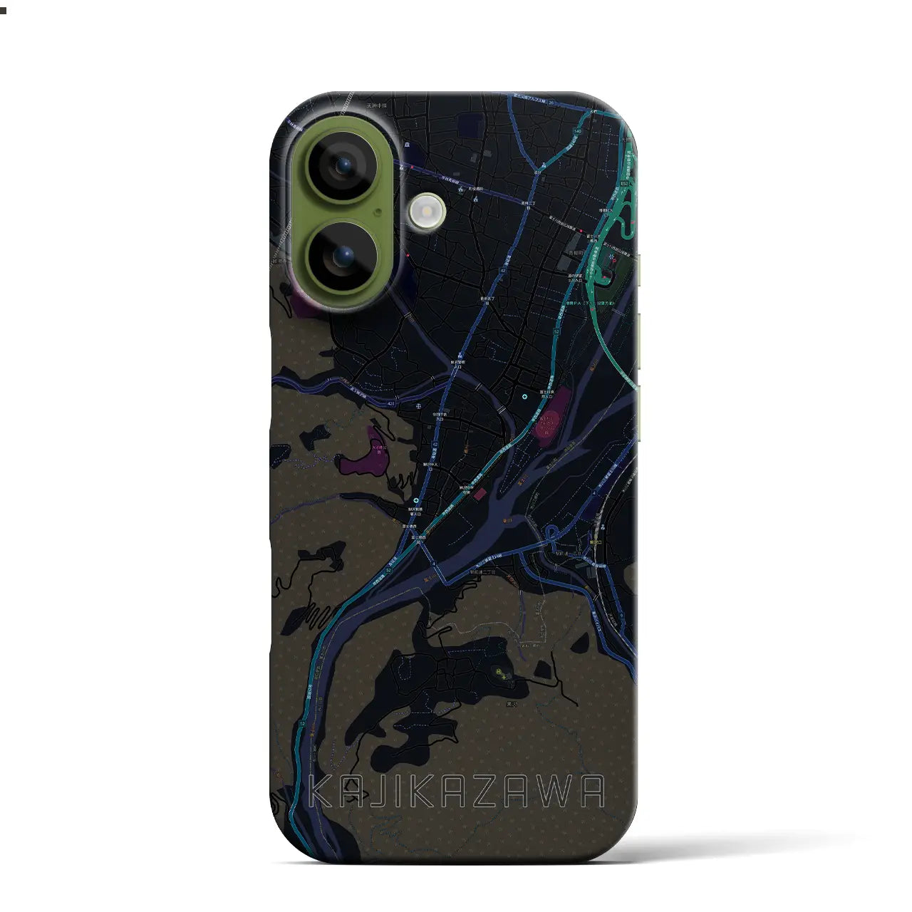 【鰍沢（山梨県）】地図柄iPhoneケース（バックカバータイプ）