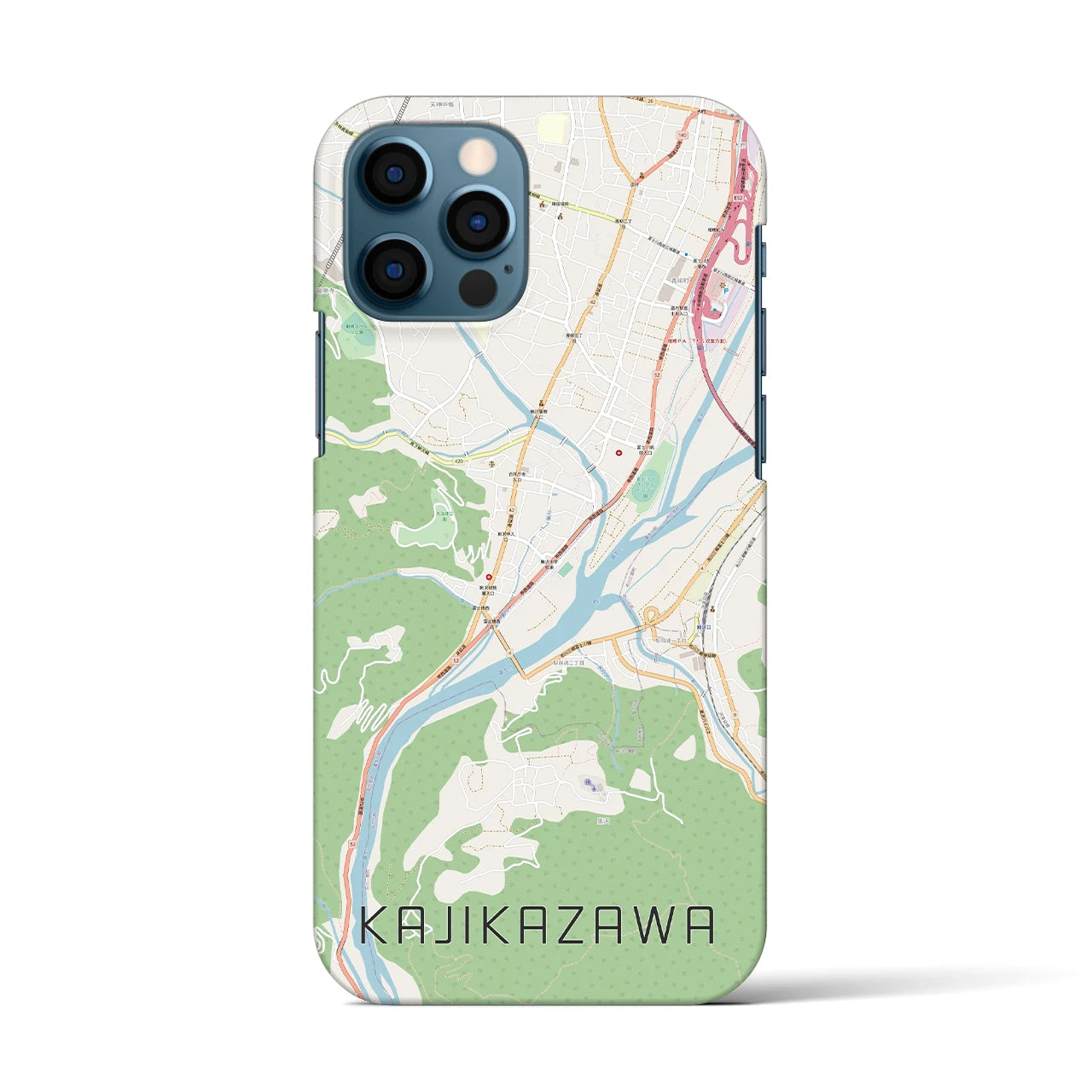 【鰍沢（山梨県）】地図柄iPhoneケース（バックカバータイプ）