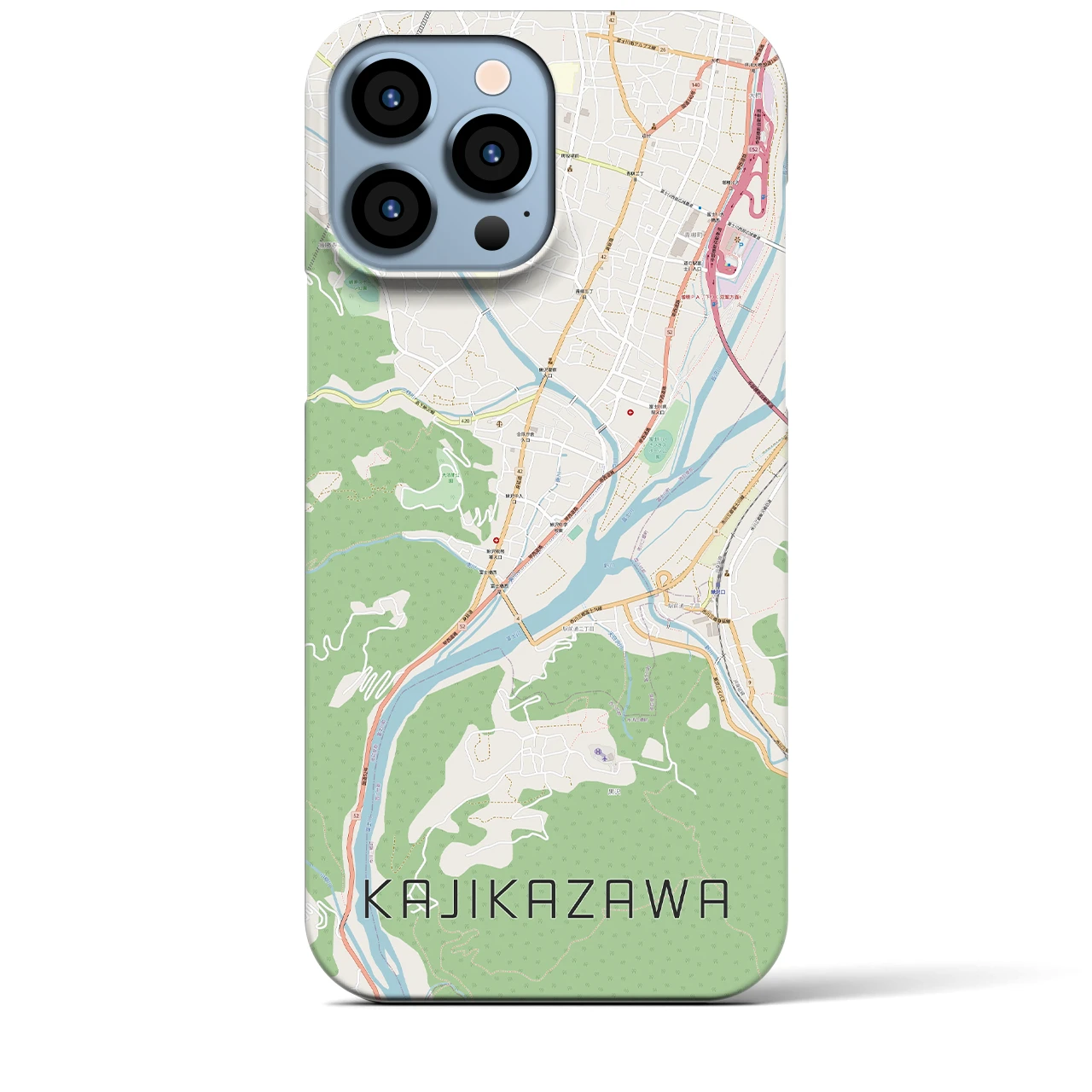 【鰍沢（山梨県）】地図柄iPhoneケース（バックカバータイプ）