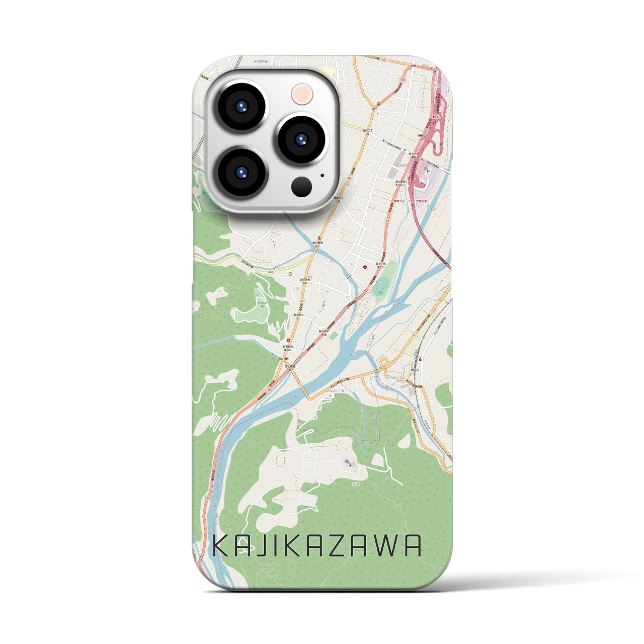 【鰍沢（山梨県）】地図柄iPhoneケース（バックカバータイプ）