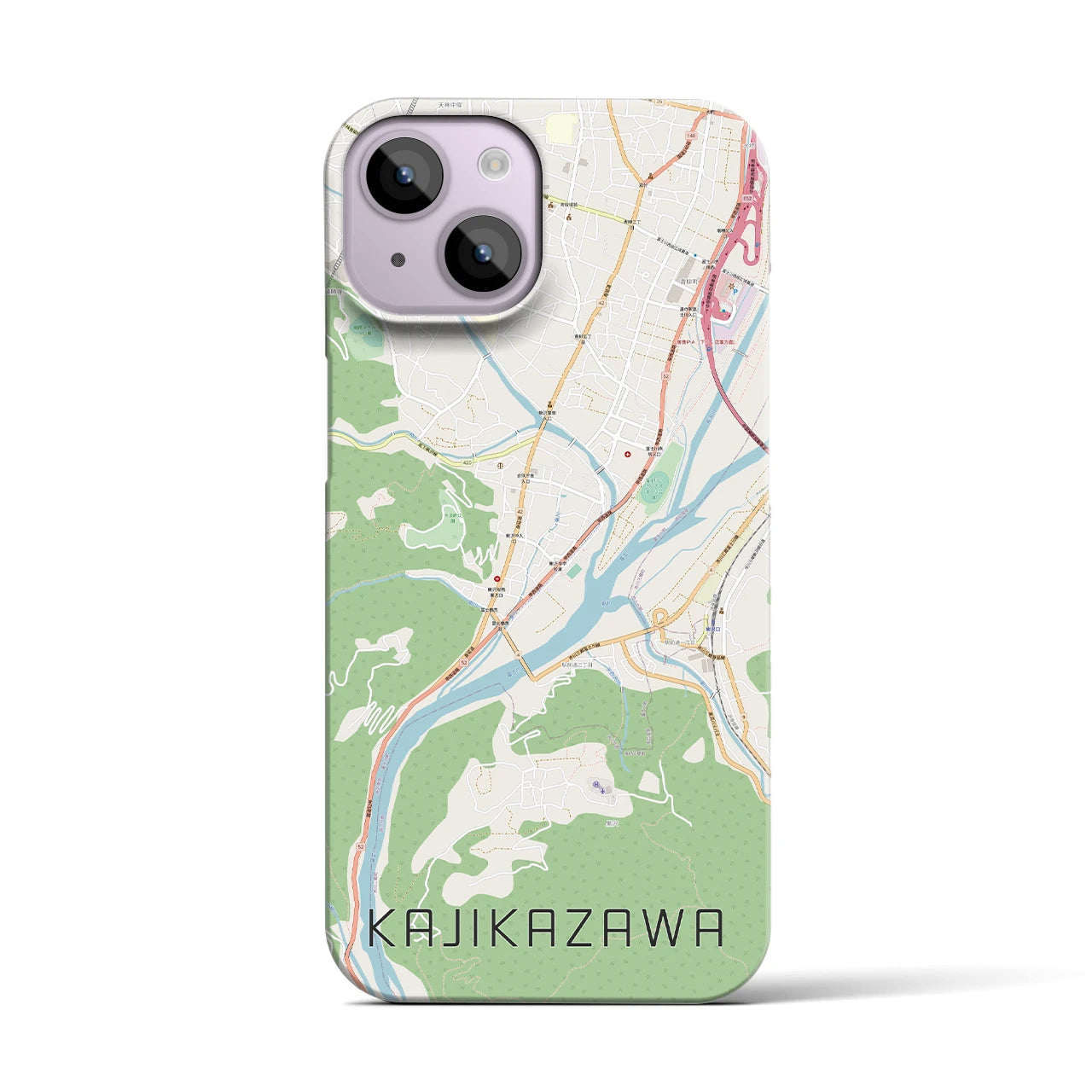 【鰍沢（山梨県）】地図柄iPhoneケース（バックカバータイプ）