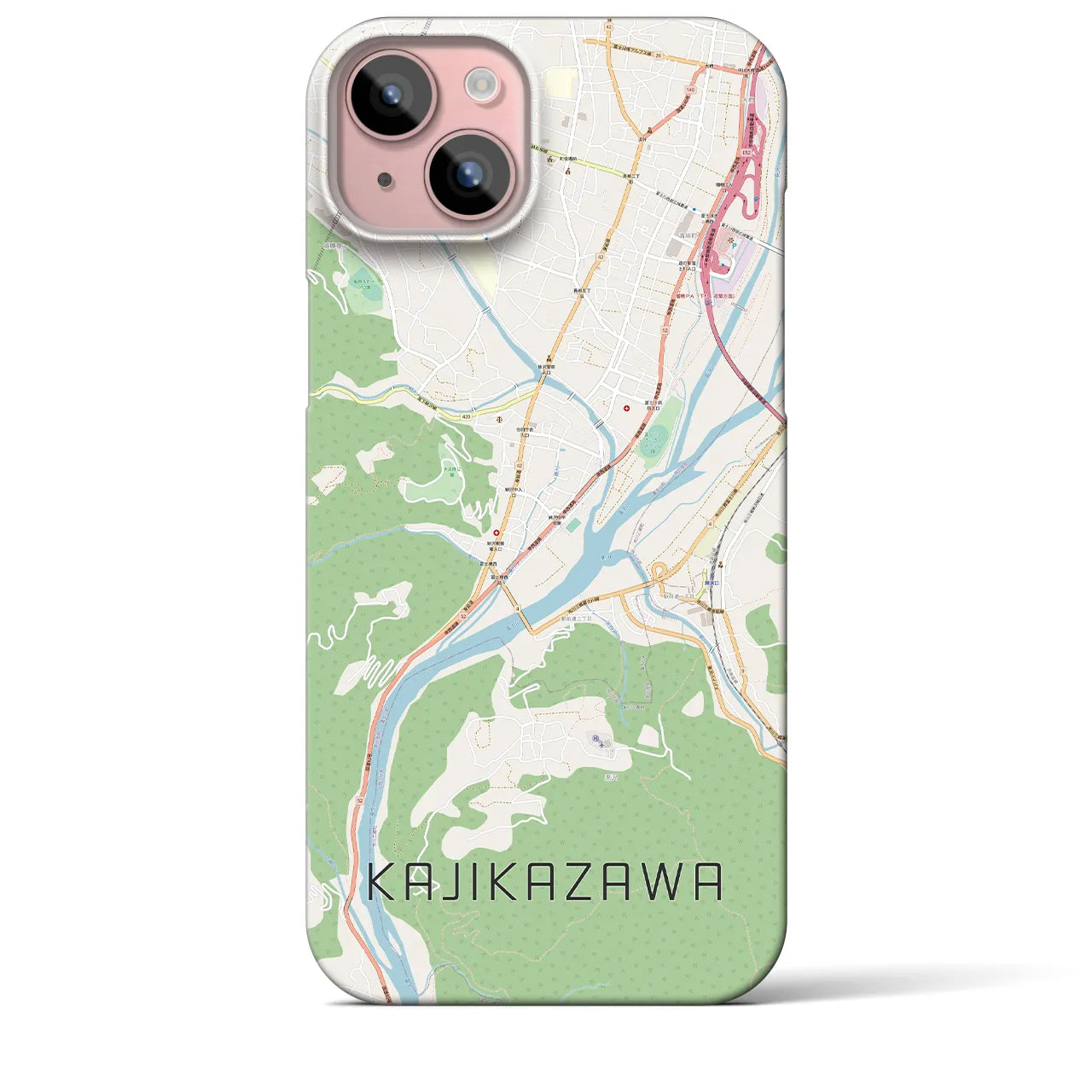 【鰍沢（山梨県）】地図柄iPhoneケース（バックカバータイプ）