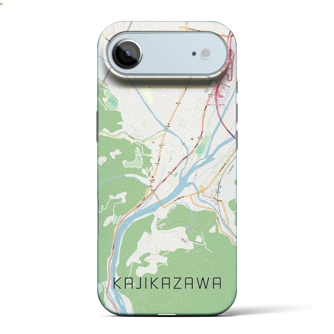 【鰍沢（山梨県）】地図柄iPhoneケース（バックカバータイプ）ブラック・iPhone 17 Pro Max 用