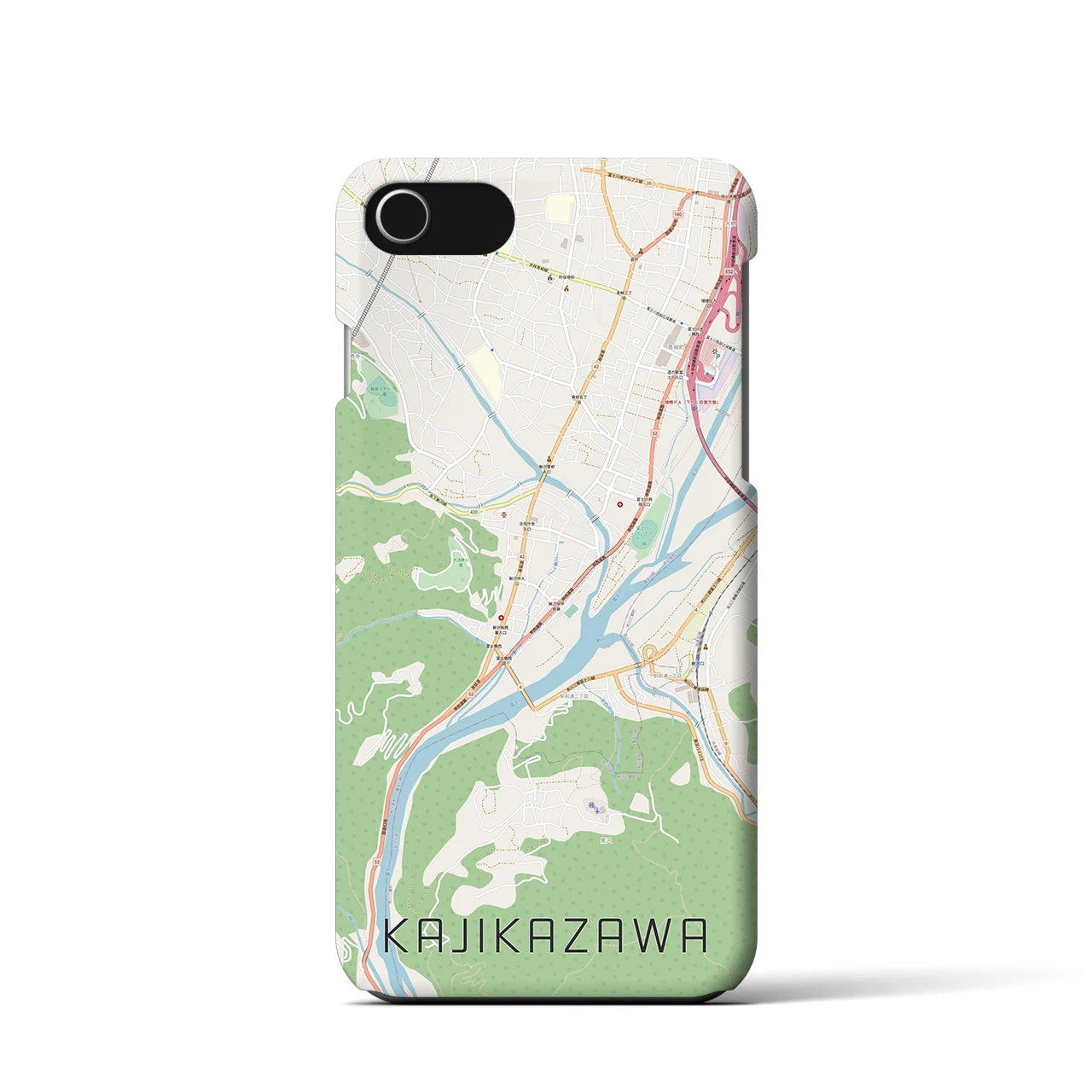 【鰍沢（山梨県）】地図柄iPhoneケース（バックカバータイプ）