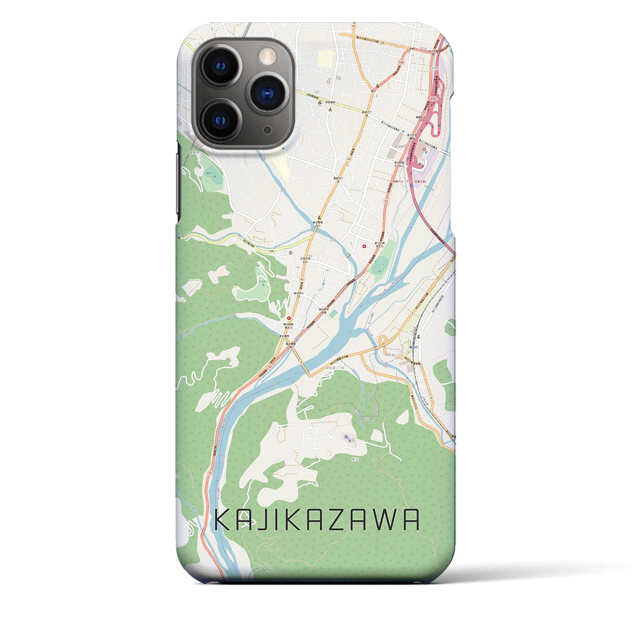 【鰍沢（山梨県）】地図柄iPhoneケース（バックカバータイプ）