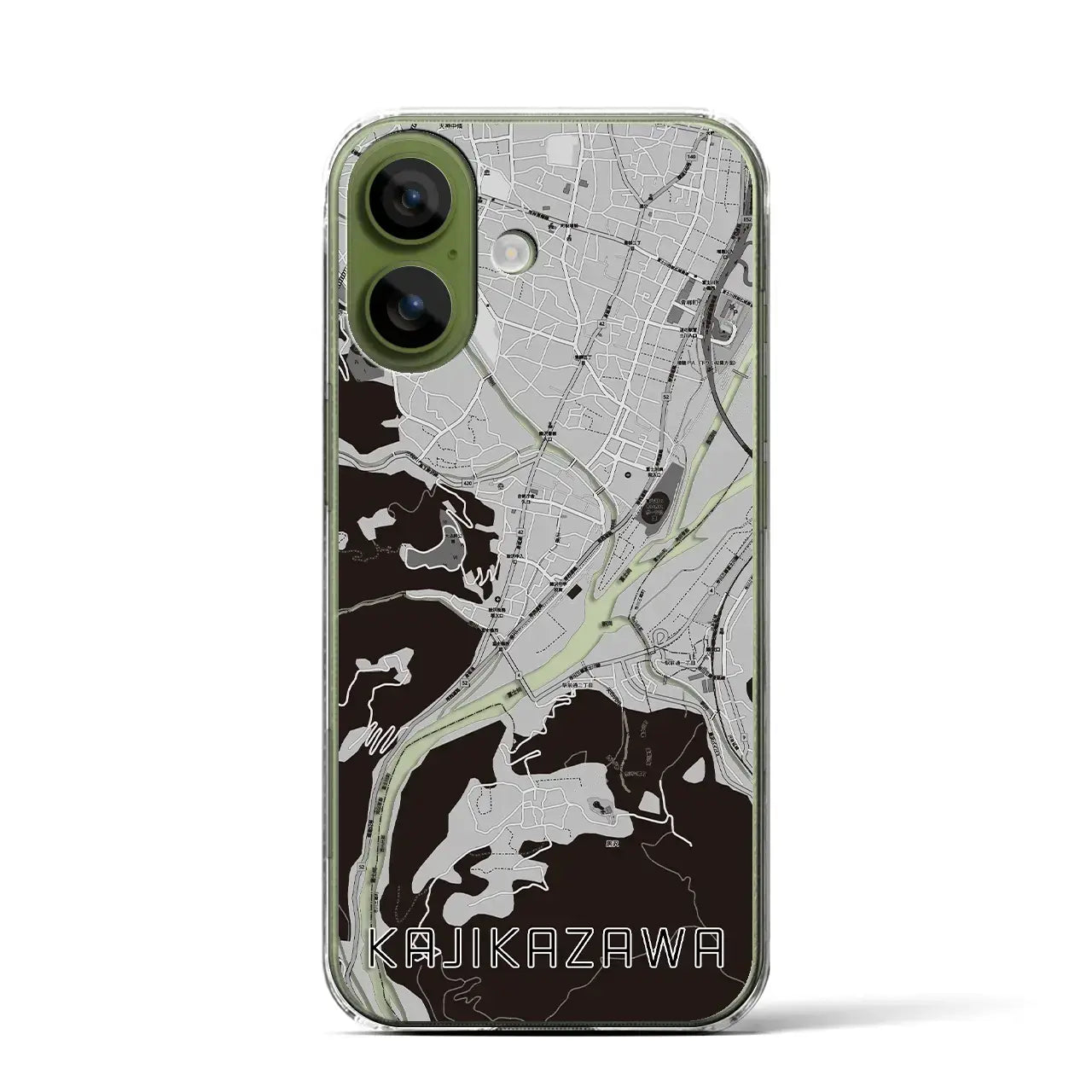 【鰍沢（山梨県）】地図柄iPhoneケース（クリアタイプ）