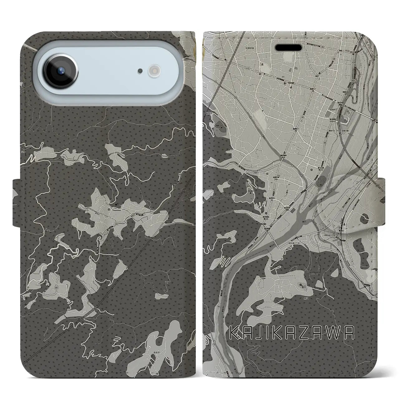 【鰍沢（山梨県）】地図柄iPhoneケース（手帳タイプ）