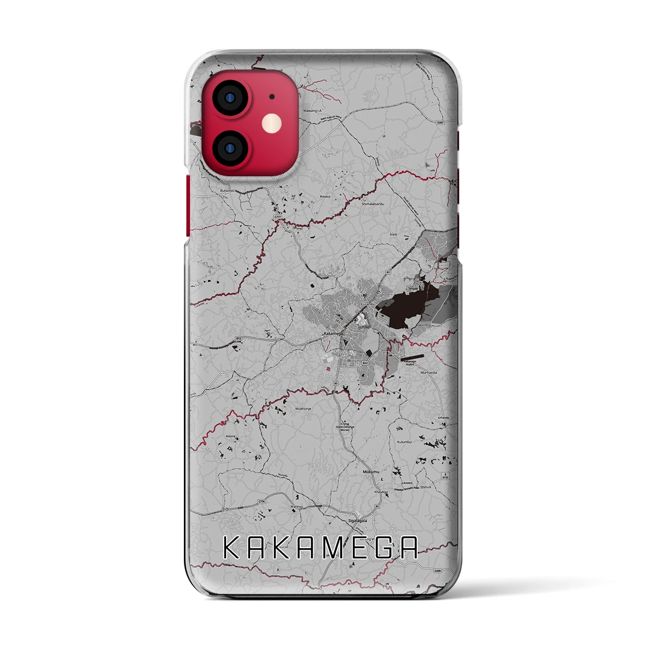 【カカメガ（ケニア）】地図柄iPhoneケース（クリアタイプ）