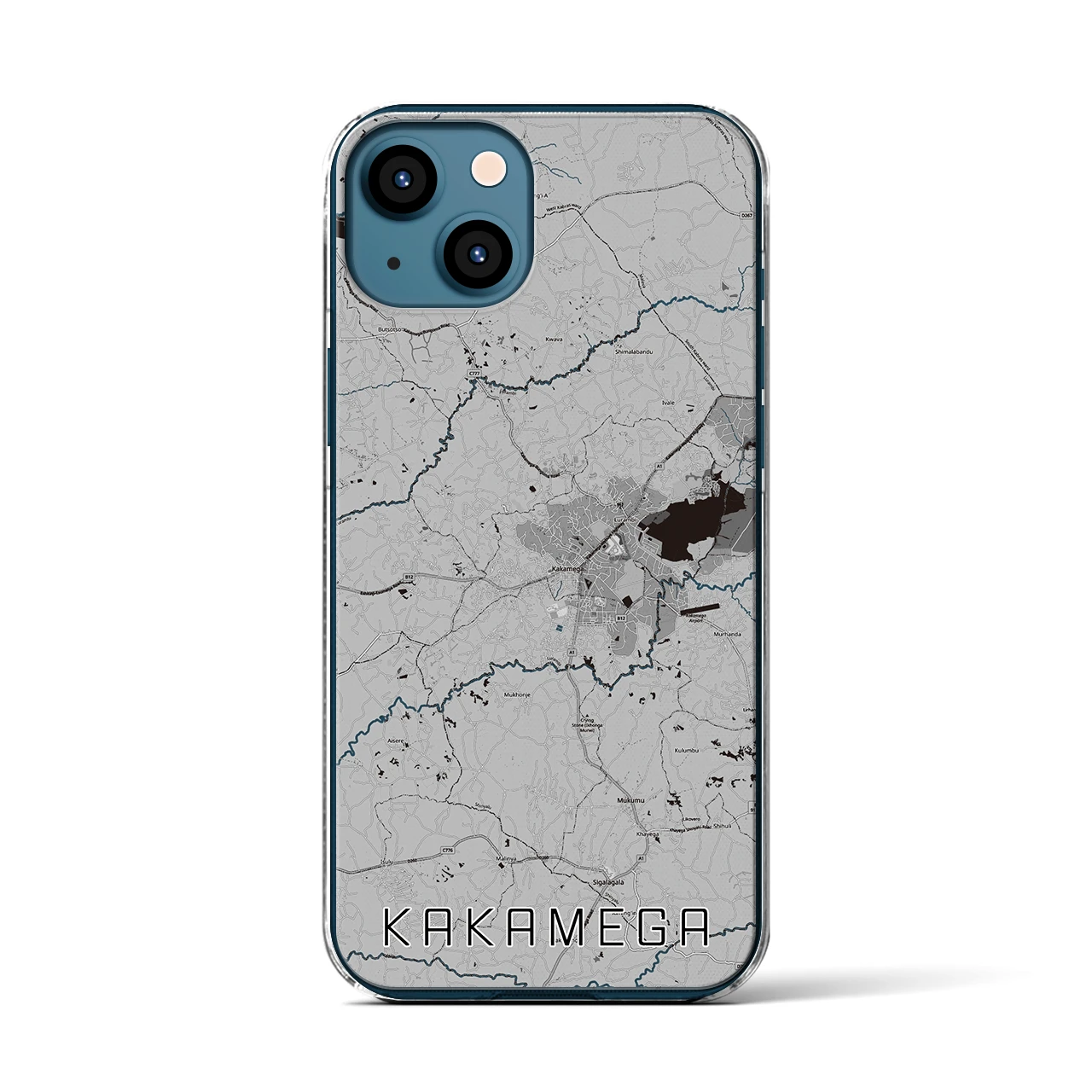【カカメガ（ケニア）】地図柄iPhoneケース（クリアタイプ）
