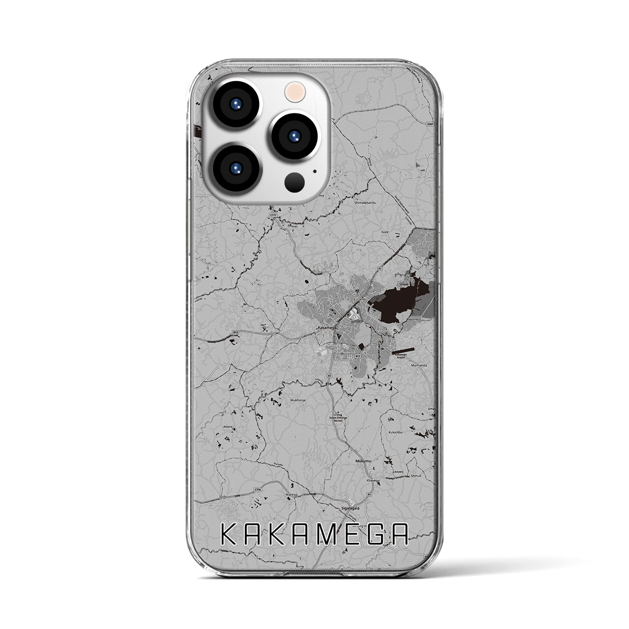 【カカメガ（ケニア）】地図柄iPhoneケース（クリアタイプ）