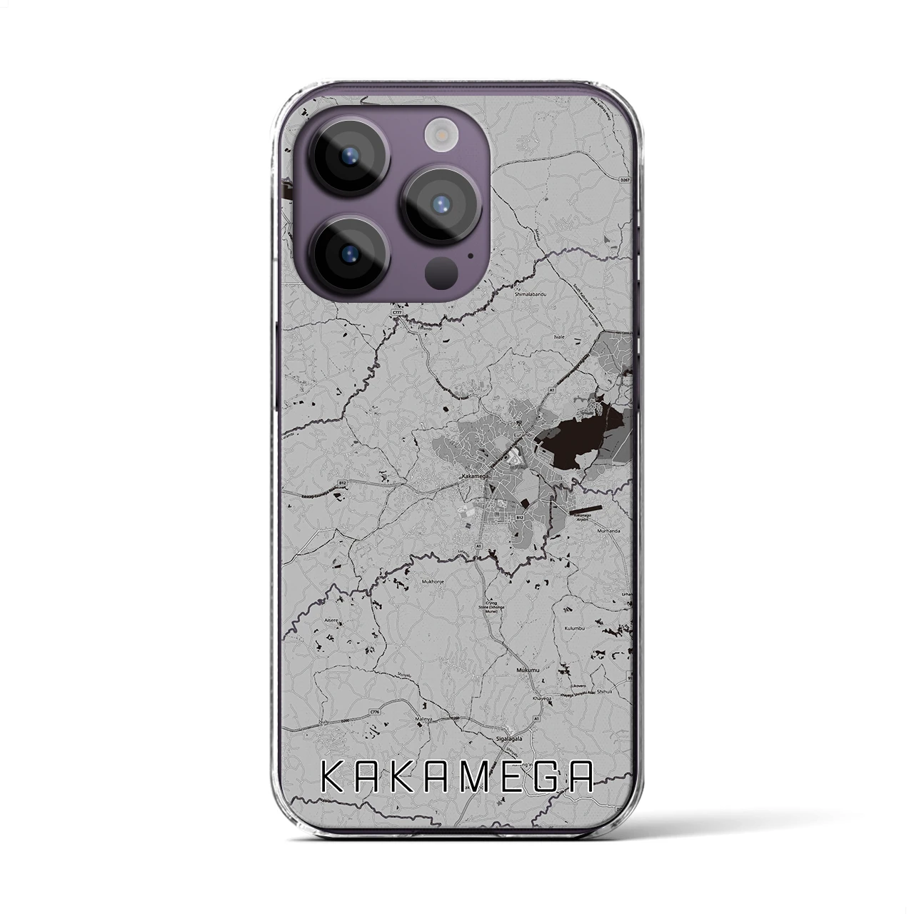 【カカメガ（ケニア）】地図柄iPhoneケース（クリアタイプ）