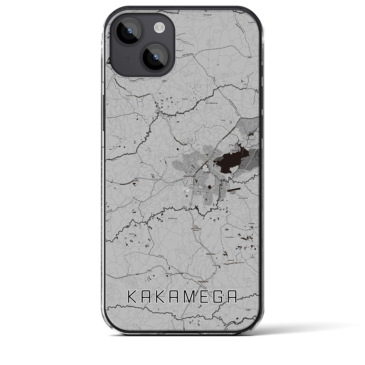 【カカメガ（ケニア）】地図柄iPhoneケース（クリアタイプ）