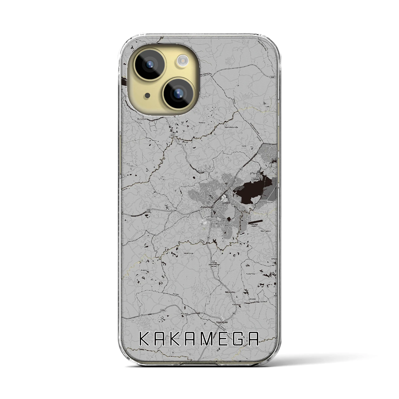 【カカメガ（ケニア）】地図柄iPhoneケース（クリアタイプ）