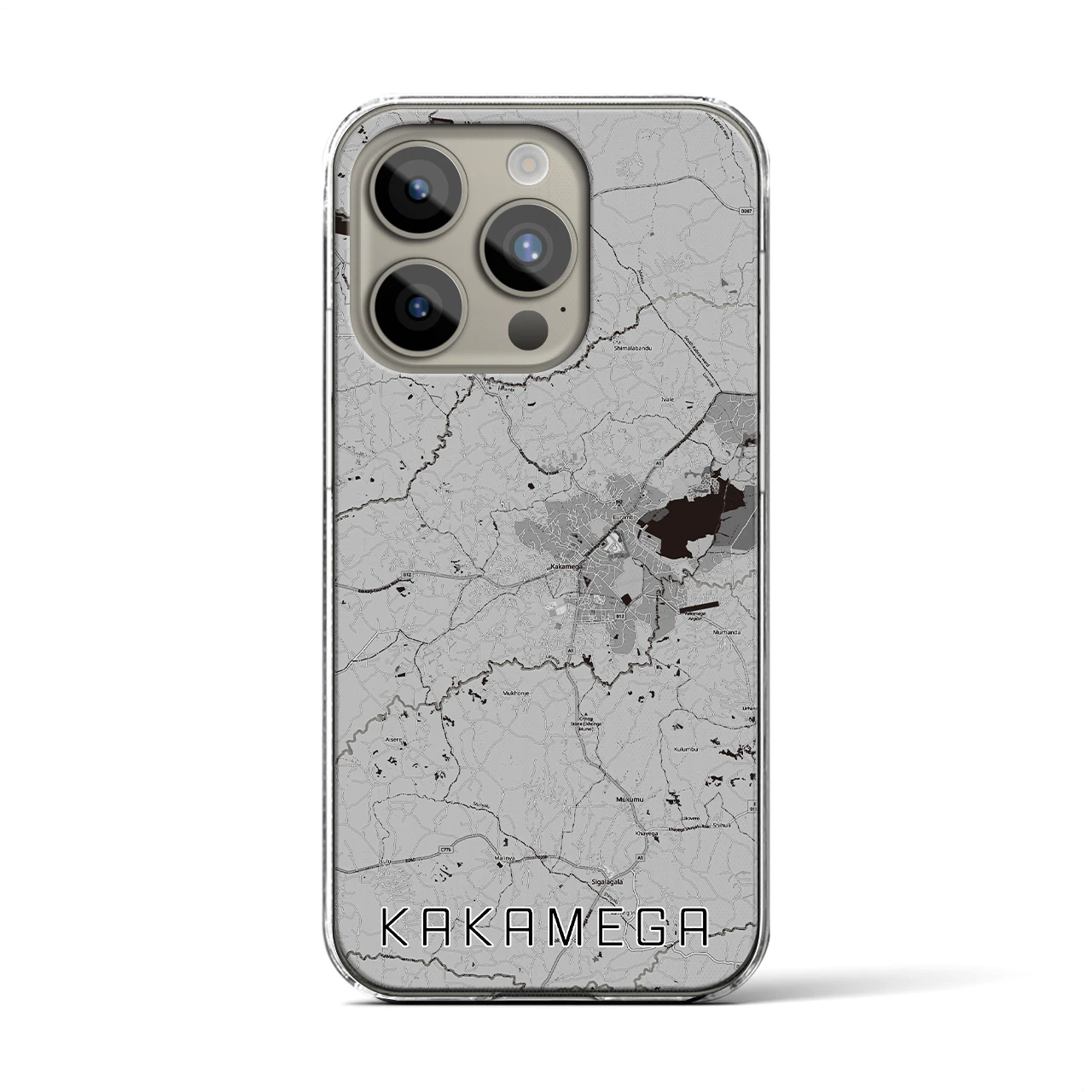 【カカメガ（ケニア）】地図柄iPhoneケース（クリアタイプ）