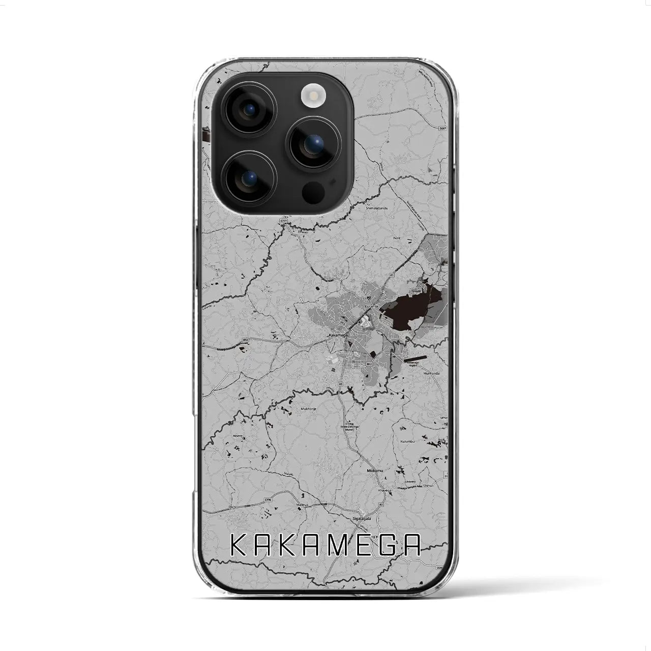 【カカメガ（ケニア）】地図柄iPhoneケース（クリアタイプ）