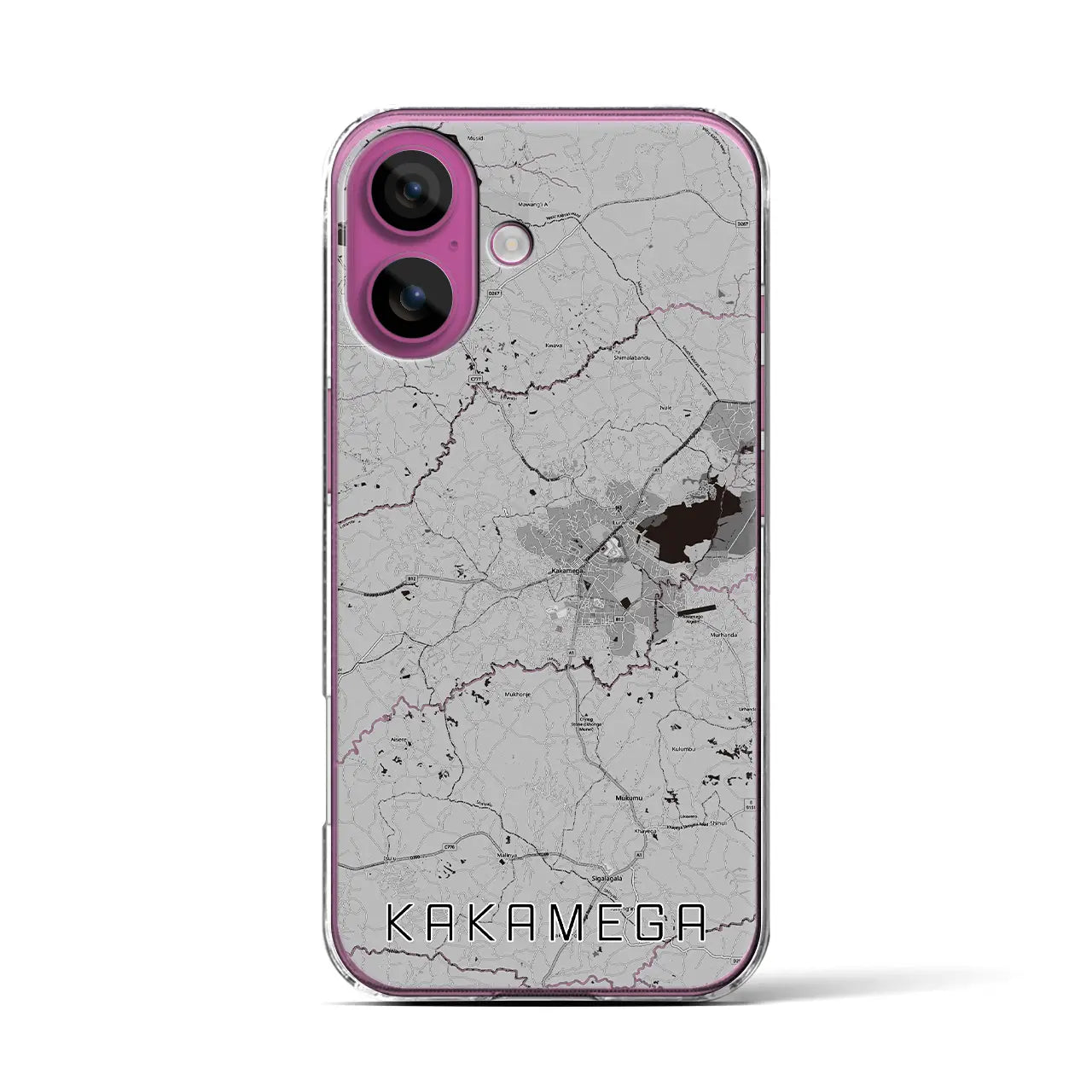 【カカメガ（ケニア）】地図柄iPhoneケース（クリアタイプ）