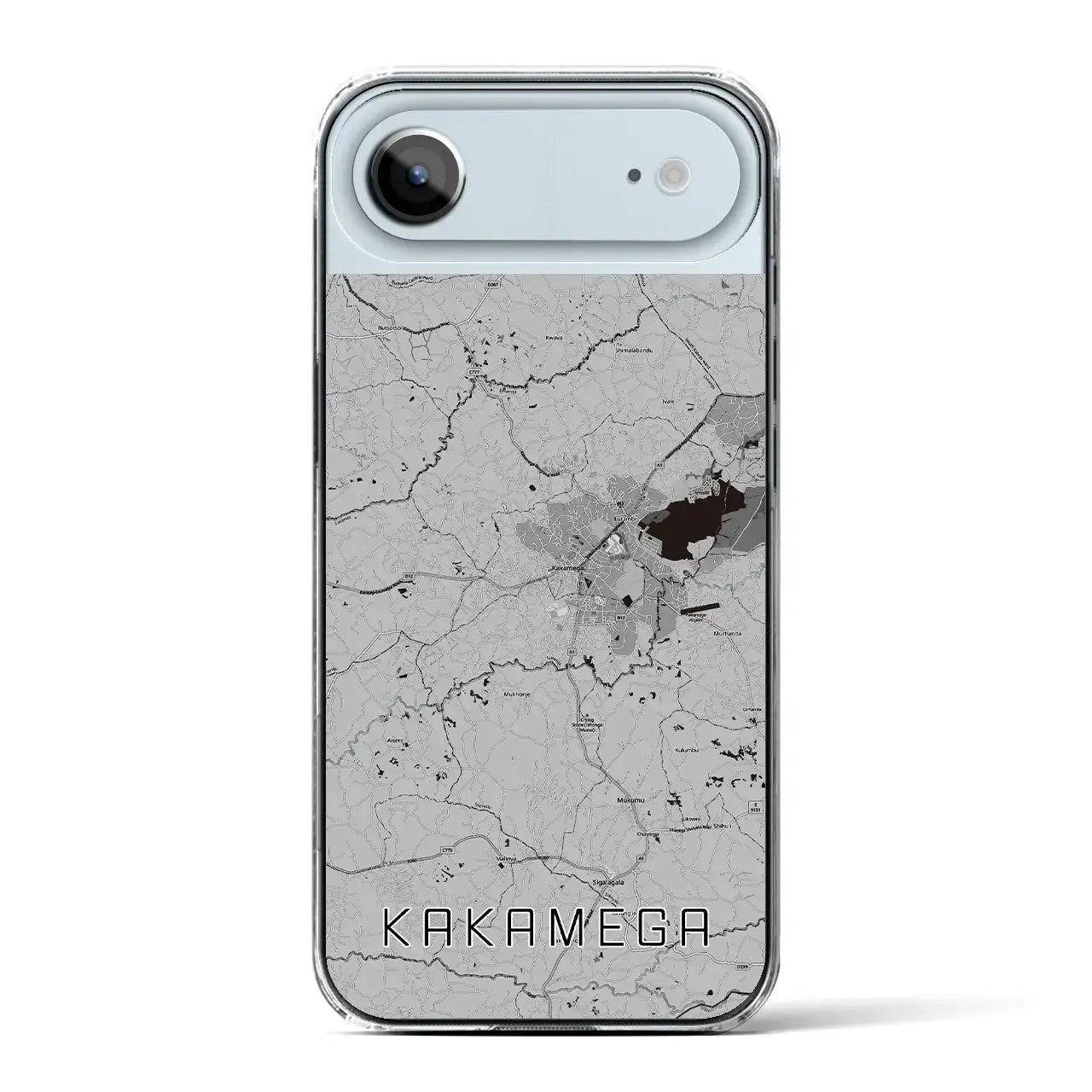 【カカメガ（ケニア）】地図柄iPhoneケース（クリアタイプ）