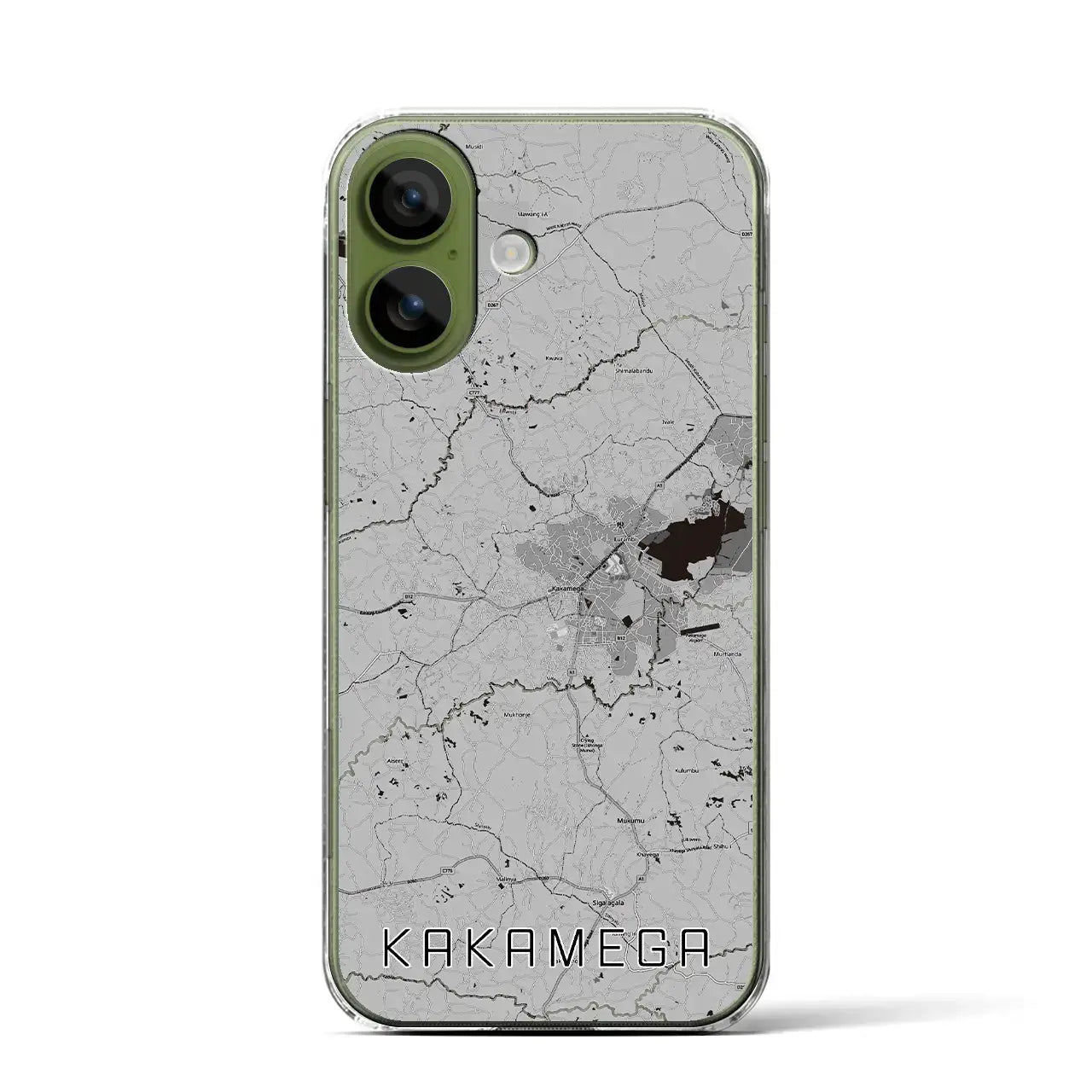 【カカメガ（ケニア）】地図柄iPhoneケース（クリアタイプ）