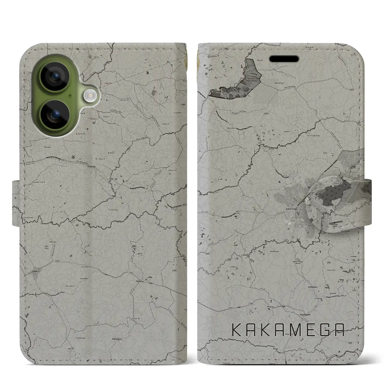 【カカメガ（ケニア）】地図柄iPhoneケース（手帳タイプ）