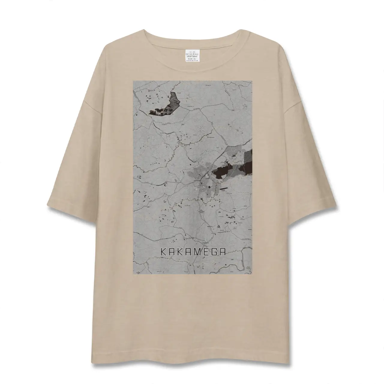 【カカメガ（ケニア）】地図柄ビッグシルエットTシャツ