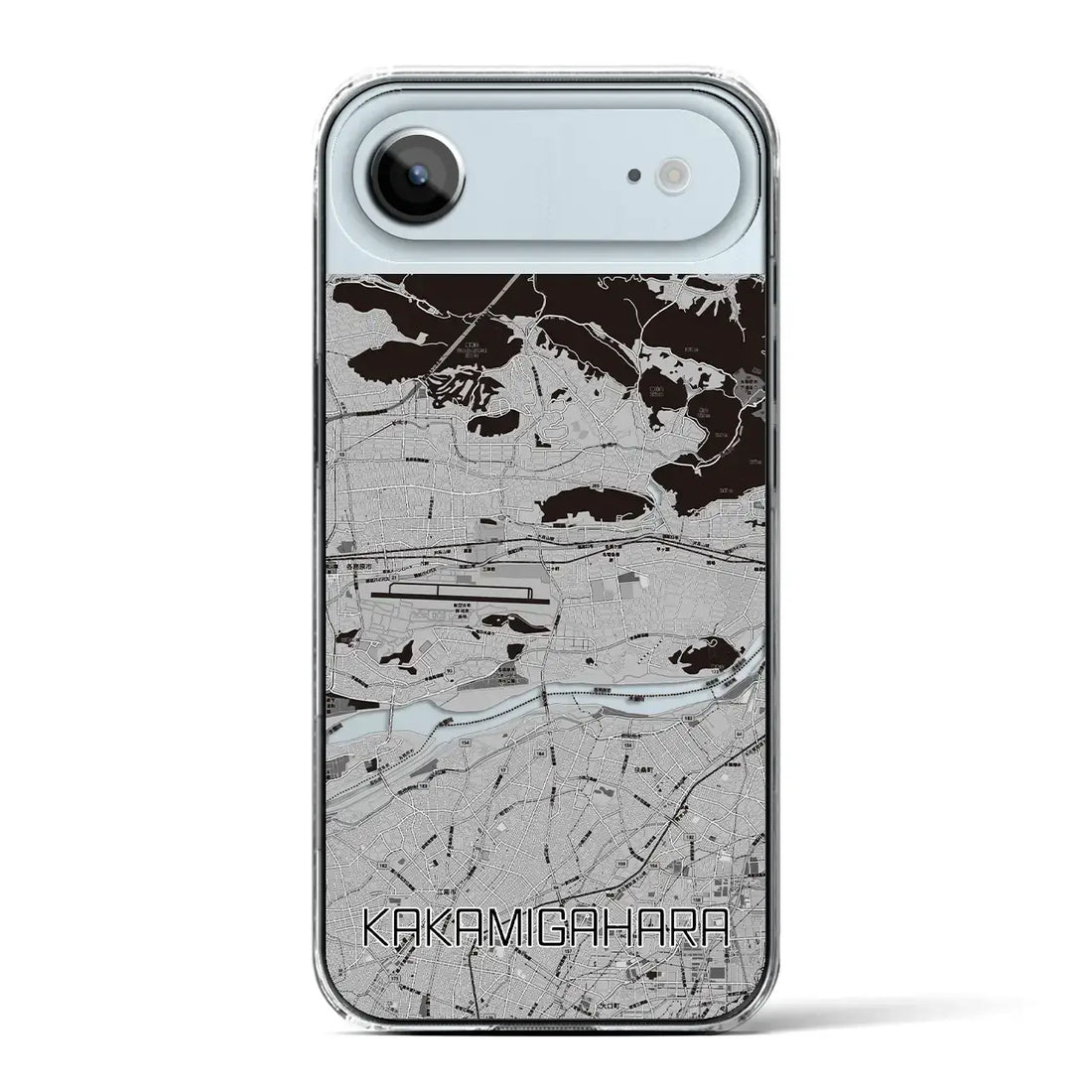 【各務原（岐阜県）】地図柄iPhoneケース（クリアタイプ）モノトーン・iPhone 17 Pro Max 用