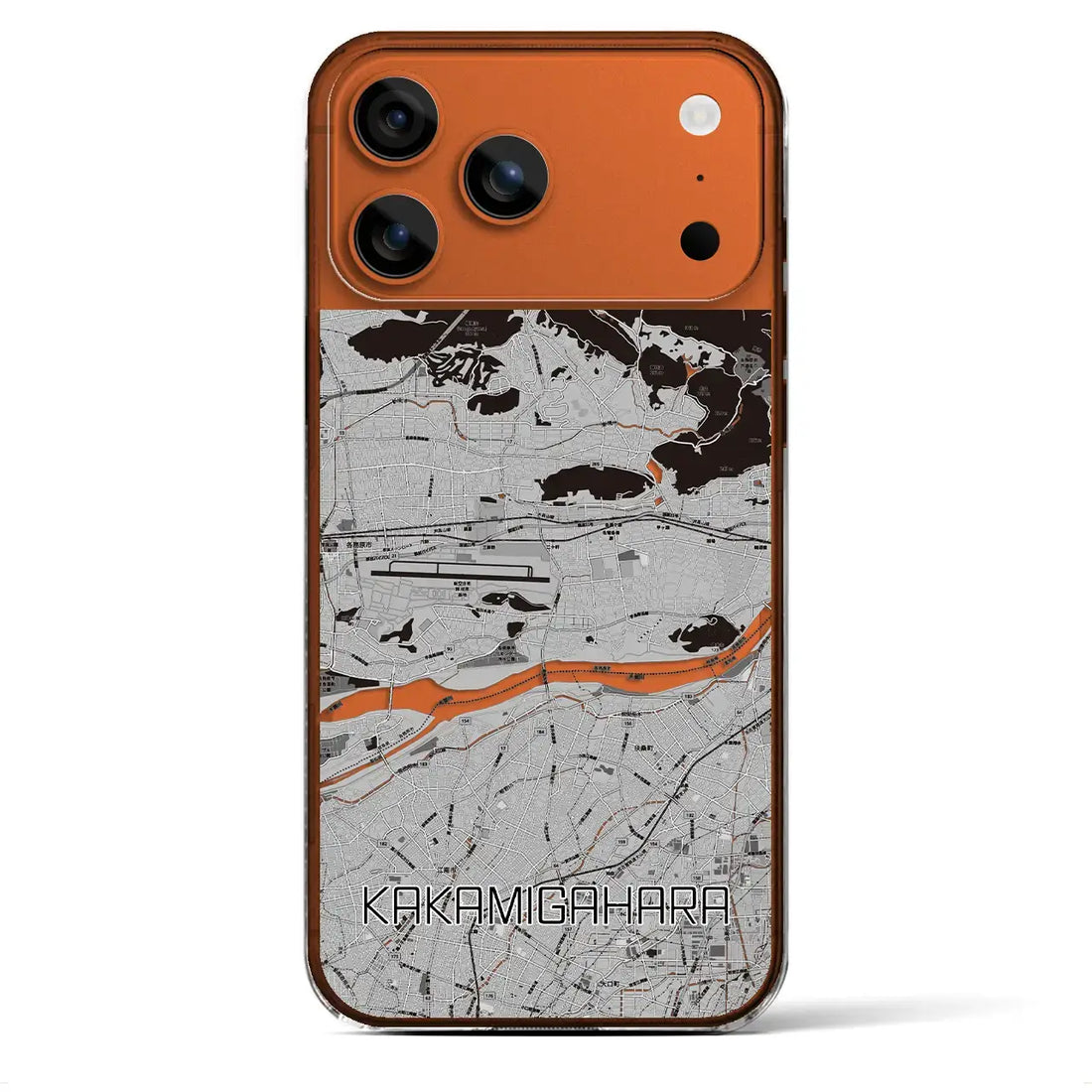 【各務原(岐阜県)】地図柄iPhoneケース(クリアタイプ)モノトーン・iPhone 17 Pro Max 用