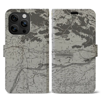 【各務原（岐阜県）】地図柄iPhoneケース（手帳タイプ）モノトーン・iPhone 16 用