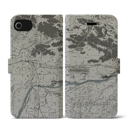 【各務原（岐阜県）】地図柄iPhoneケース（手帳タイプ）モノトーン・iPhone SE（第3 / 第2世代） / 8 / 7 / 6s / 6 用