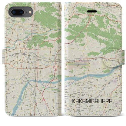 【各務原（岐阜県）】地図柄iPhoneケース（手帳タイプ）ナチュラル・iPhone 8Plus /7Plus / 6sPlus / 6Plus 用