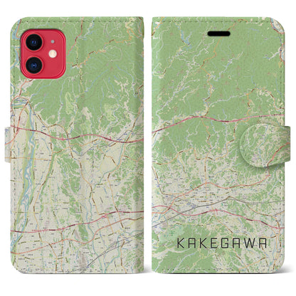 【掛川2（静岡県）】地図柄iPhoneケース（手帳タイプ）ナチュラル・iPhone 11 用
