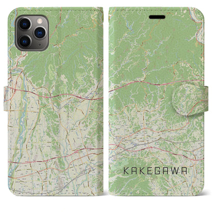 【掛川2（静岡県）】地図柄iPhoneケース（手帳タイプ）ナチュラル・iPhone 11 Pro Max 用