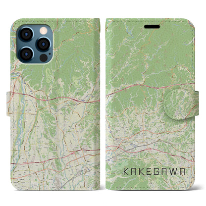 【掛川2（静岡県）】地図柄iPhoneケース（手帳タイプ）ナチュラル・iPhone 12 / 12 Pro 用