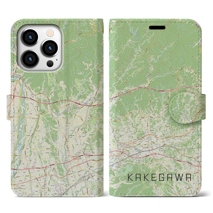 【掛川2（静岡県）】地図柄iPhoneケース（手帳タイプ）ナチュラル・iPhone 13 Pro 用