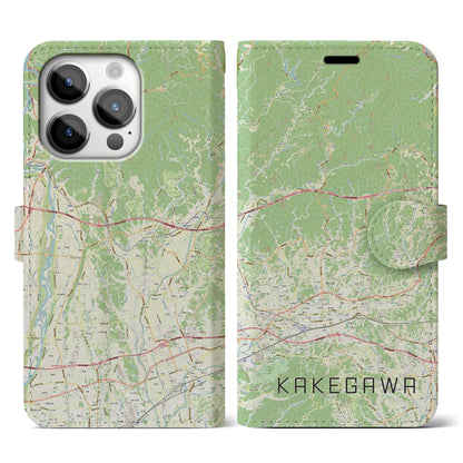 【掛川2（静岡県）】地図柄iPhoneケース（手帳タイプ）ナチュラル・iPhone 14 Pro 用