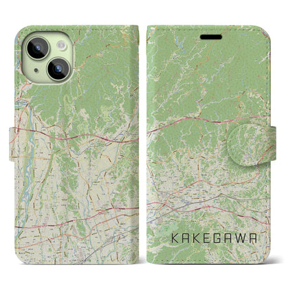 【掛川2（静岡県）】地図柄iPhoneケース（手帳タイプ）ナチュラル・iPhone 15 用