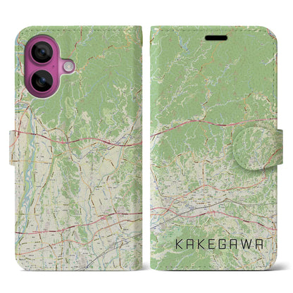 【掛川2（静岡県）】地図柄iPhoneケース（手帳タイプ）ナチュラル・iPhone 16 Pro 用