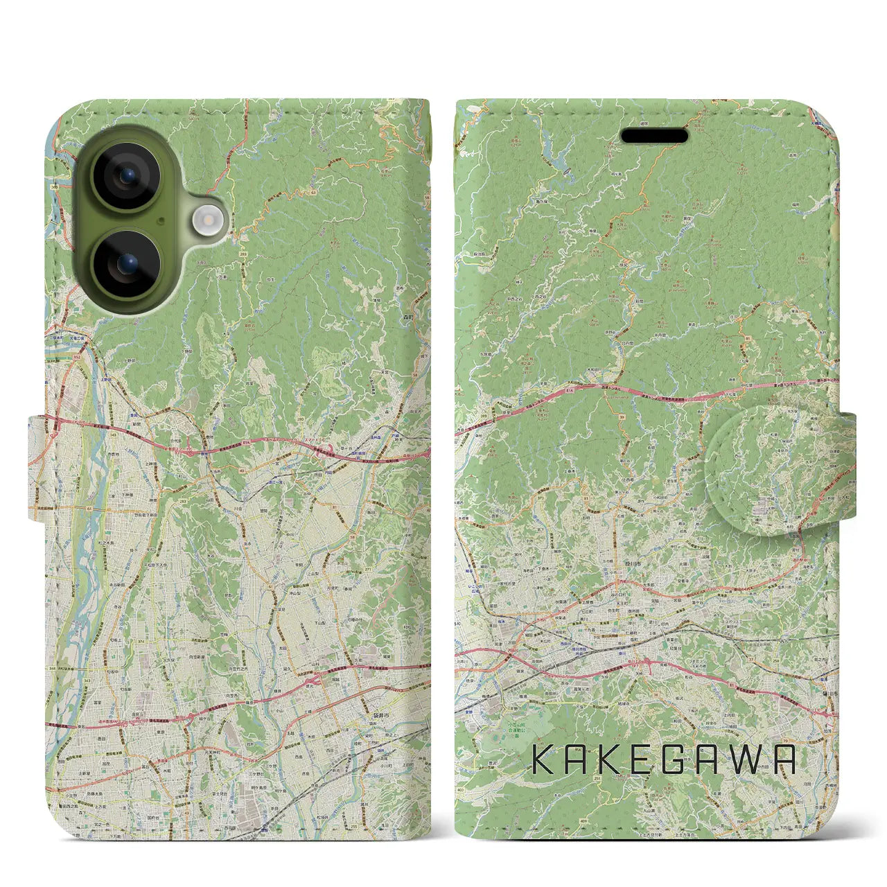 【掛川2（静岡県）】地図柄iPhoneケース（手帳タイプ）