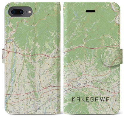 【掛川2（静岡県）】地図柄iPhoneケース（手帳タイプ）ナチュラル・iPhone 8Plus /7Plus / 6sPlus / 6Plus 用