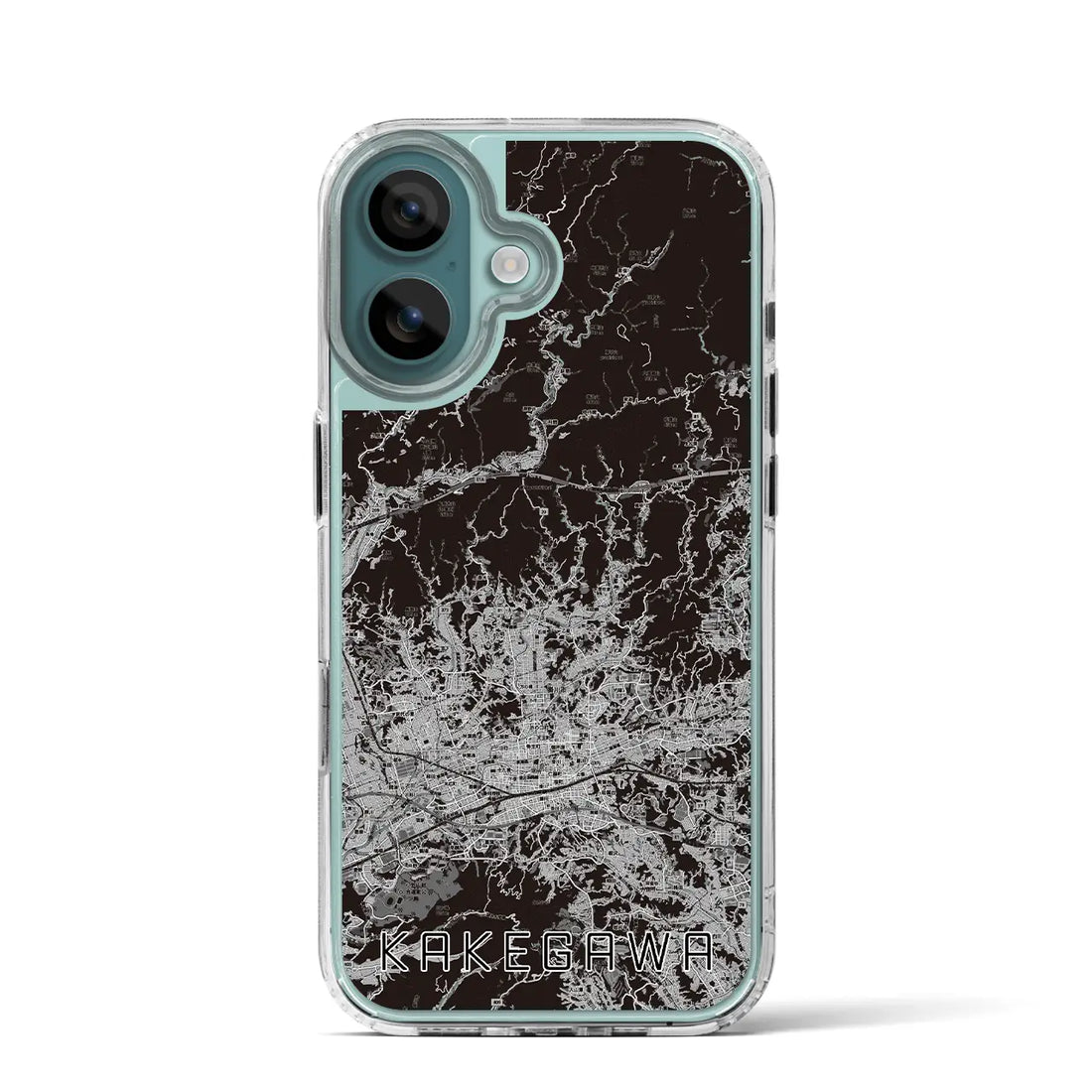 【掛川2(静岡県)】地図柄iPhoneケース(MagSafeタイプ)モノトーン・iPhone 16 Pro 用